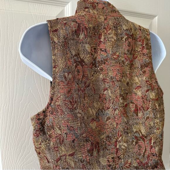 YANSI FUGEL Fully Reversible Sleeveless Zip-up Vest Women’s size Small Brown Red - Picture 4 of 13